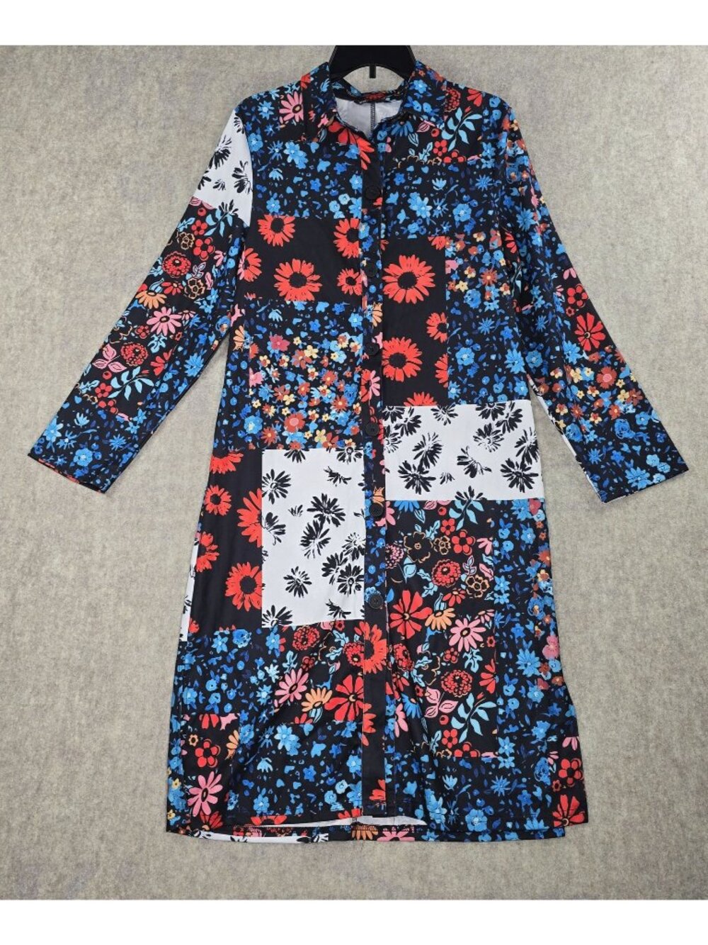Shein Womens Floral Button-Down Shirt Dress Multicolor Size M Polyester